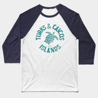 Turks & Caicos Islands Sea Turtle Baseball T-Shirt